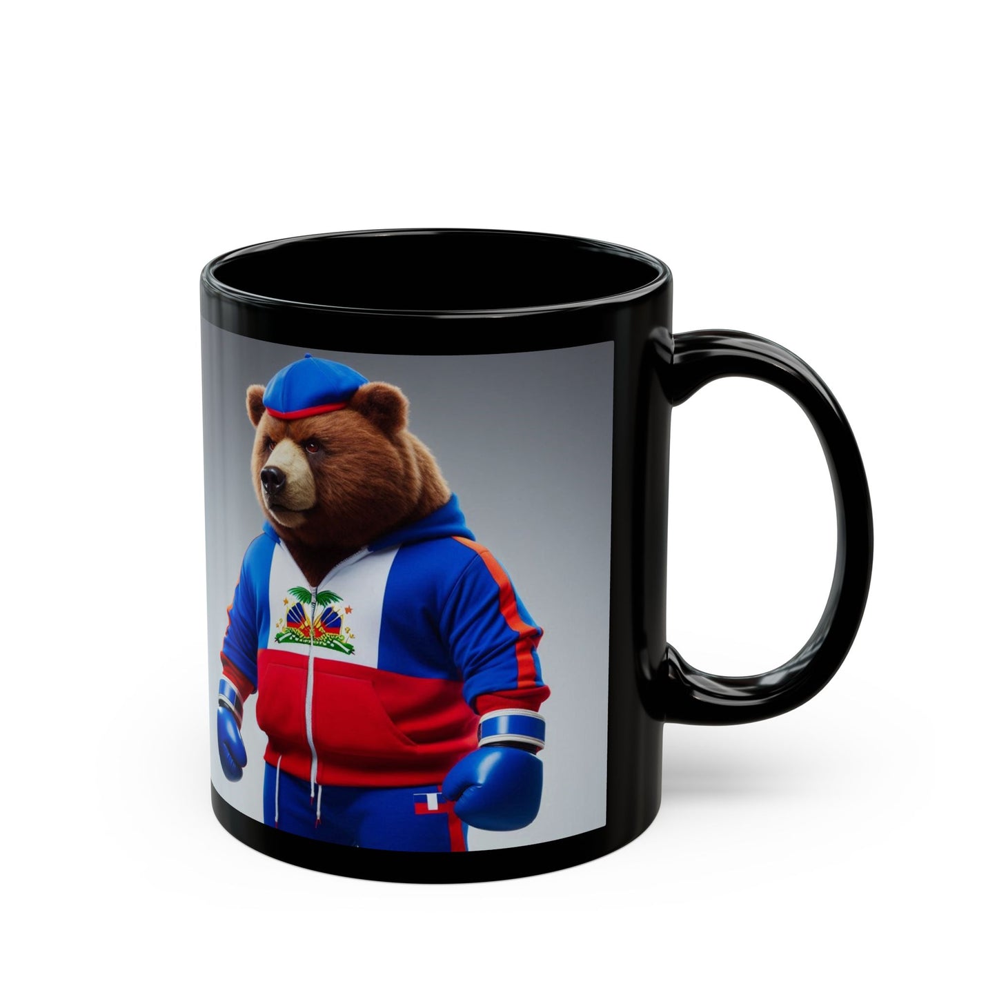 Boxer Bear Black Mug - Unique 11oz & 15oz Stylish Coffee Cup for Animal Lovers