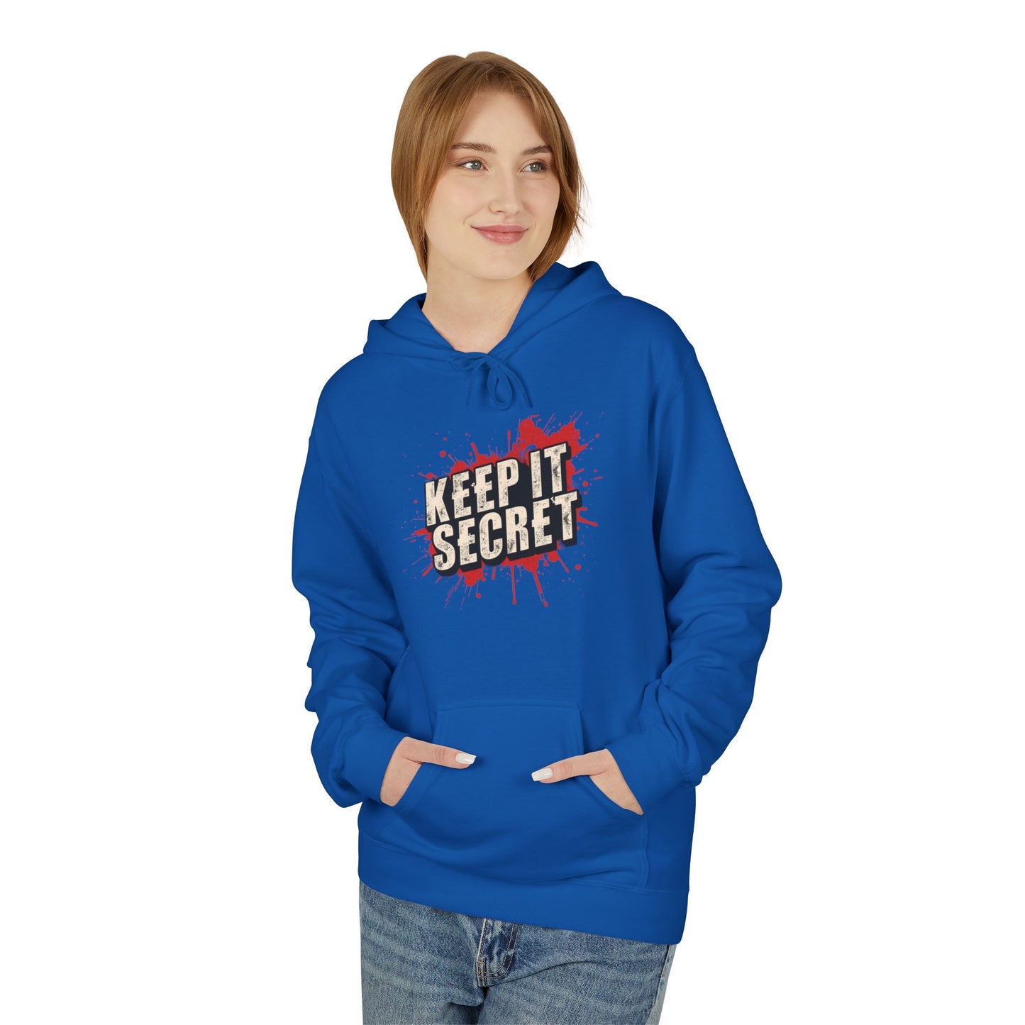Keep It Secret Fleece Hoodie - Unisex Softstyle, Perfect for Casual Wear