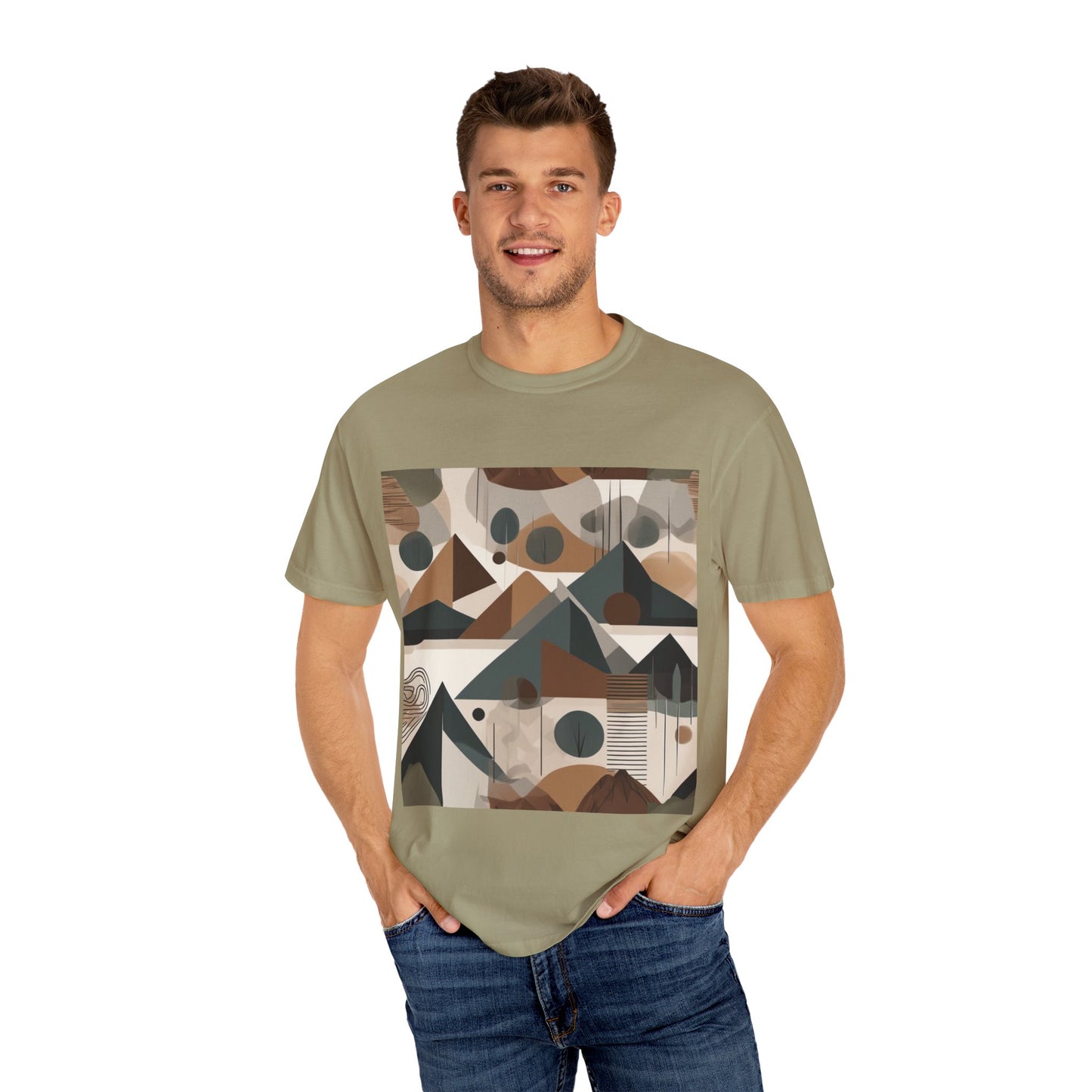 Mountain Adventure Unisex Garment-Dyed T-Shirt - Retro Art Design