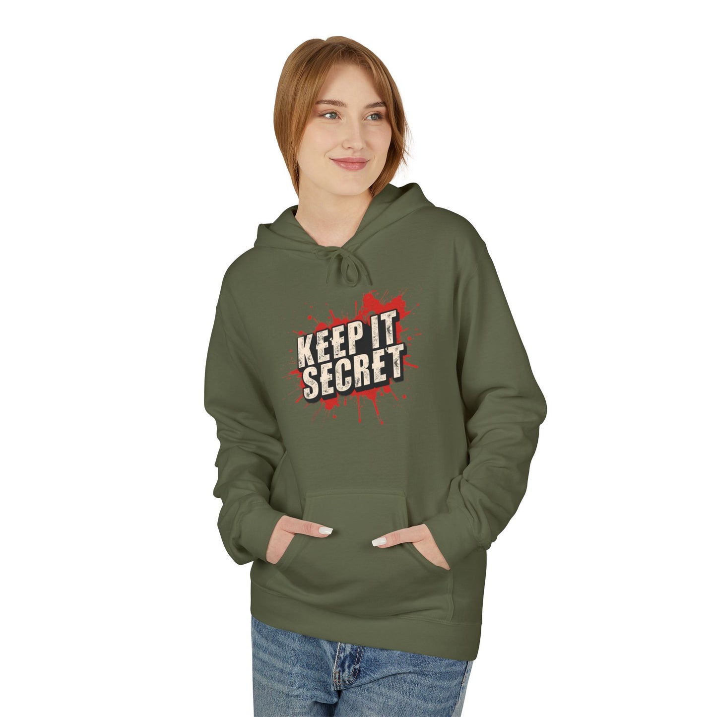 Keep It Secret Fleece Hoodie - Unisex Softstyle, Perfect for Casual Wear
