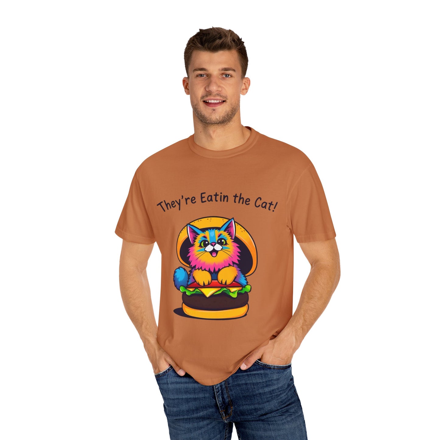 Humorous Cat Burger Unisex T-Shirt – Perfect for Cat Lovers!