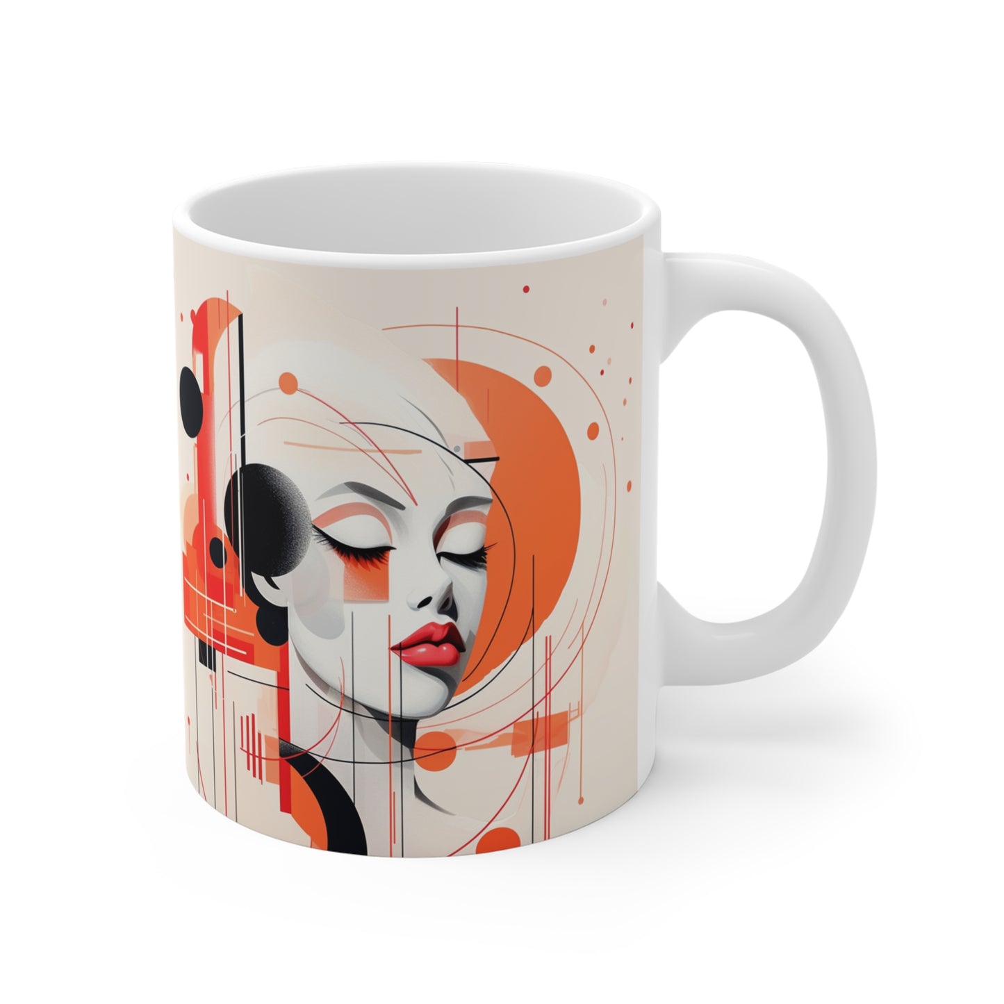 Artistic Face & Abstract Design Mug 11oz – Perfect for Creatives and Gift-Givers