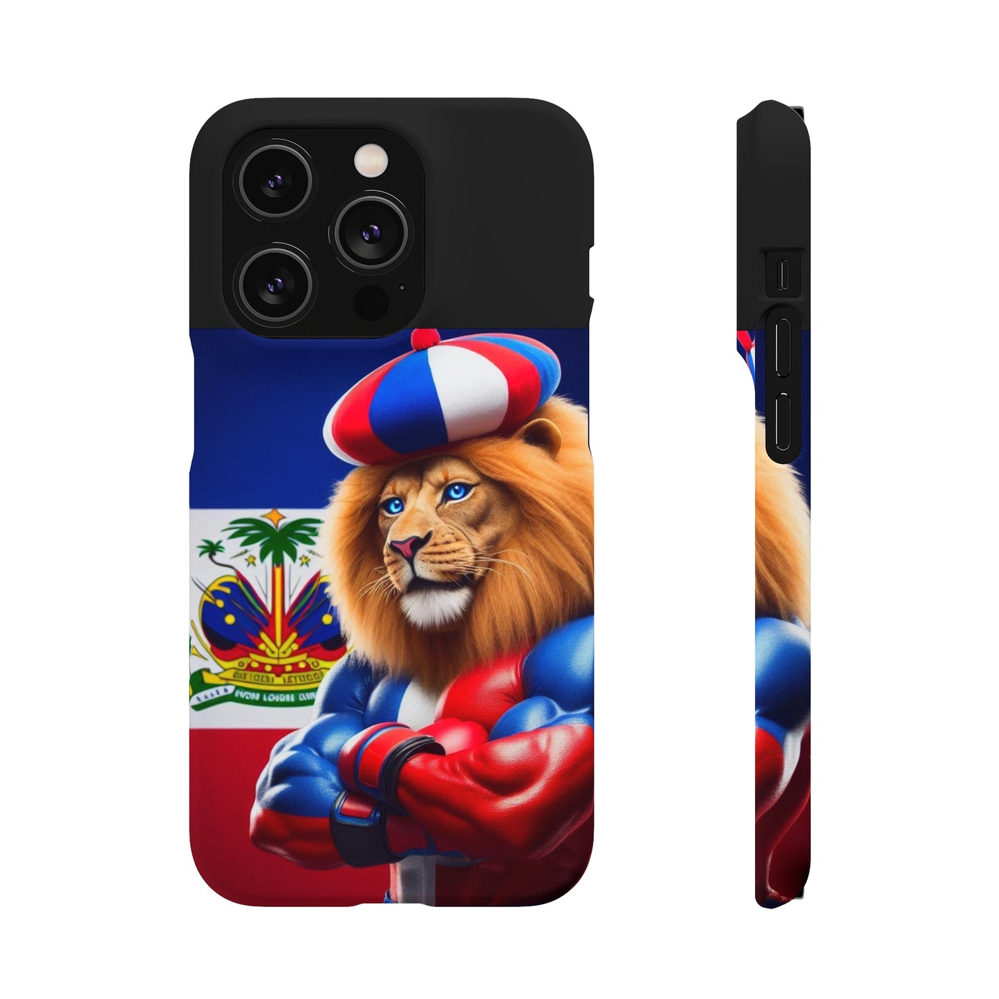 Bold Haitian Lion Snap Case - Unique & Vibrant Phone Protection
