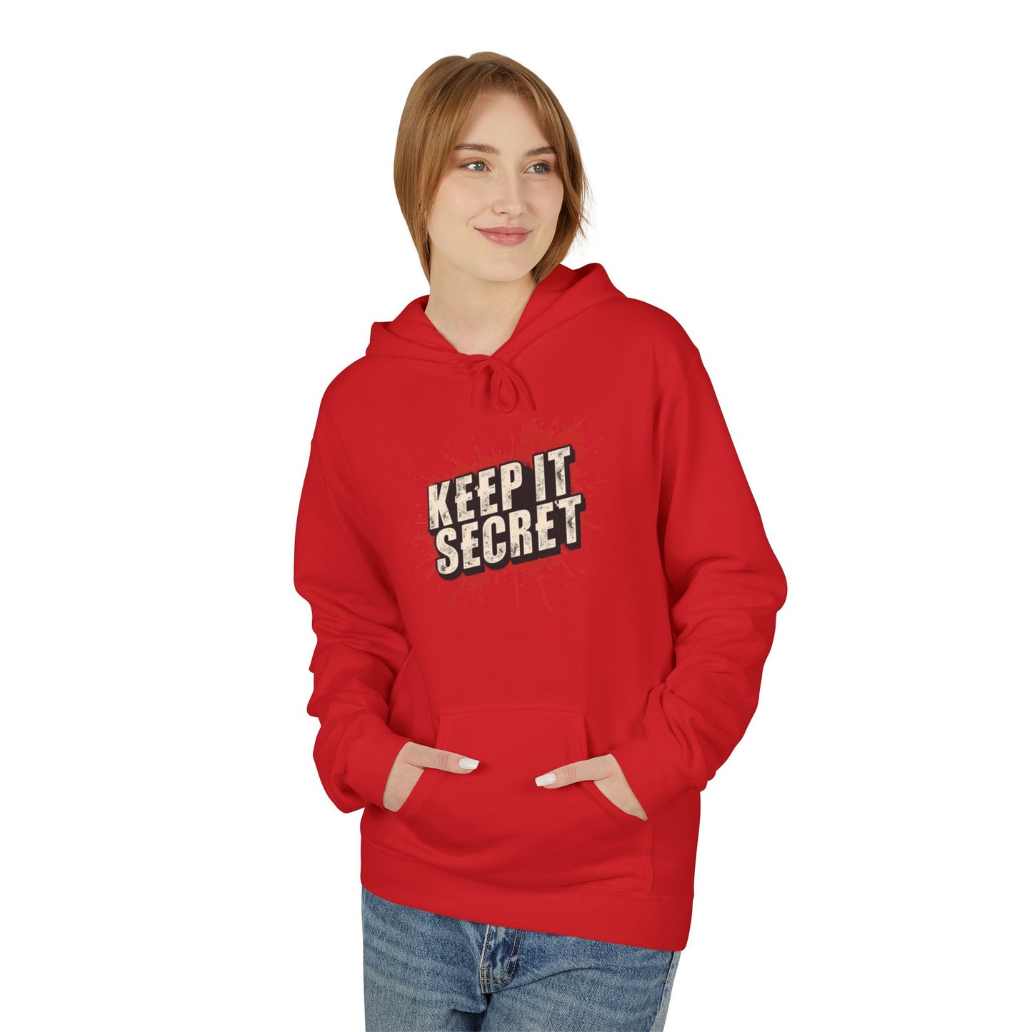Keep It Secret Fleece Hoodie - Unisex Softstyle, Perfect for Casual Wear