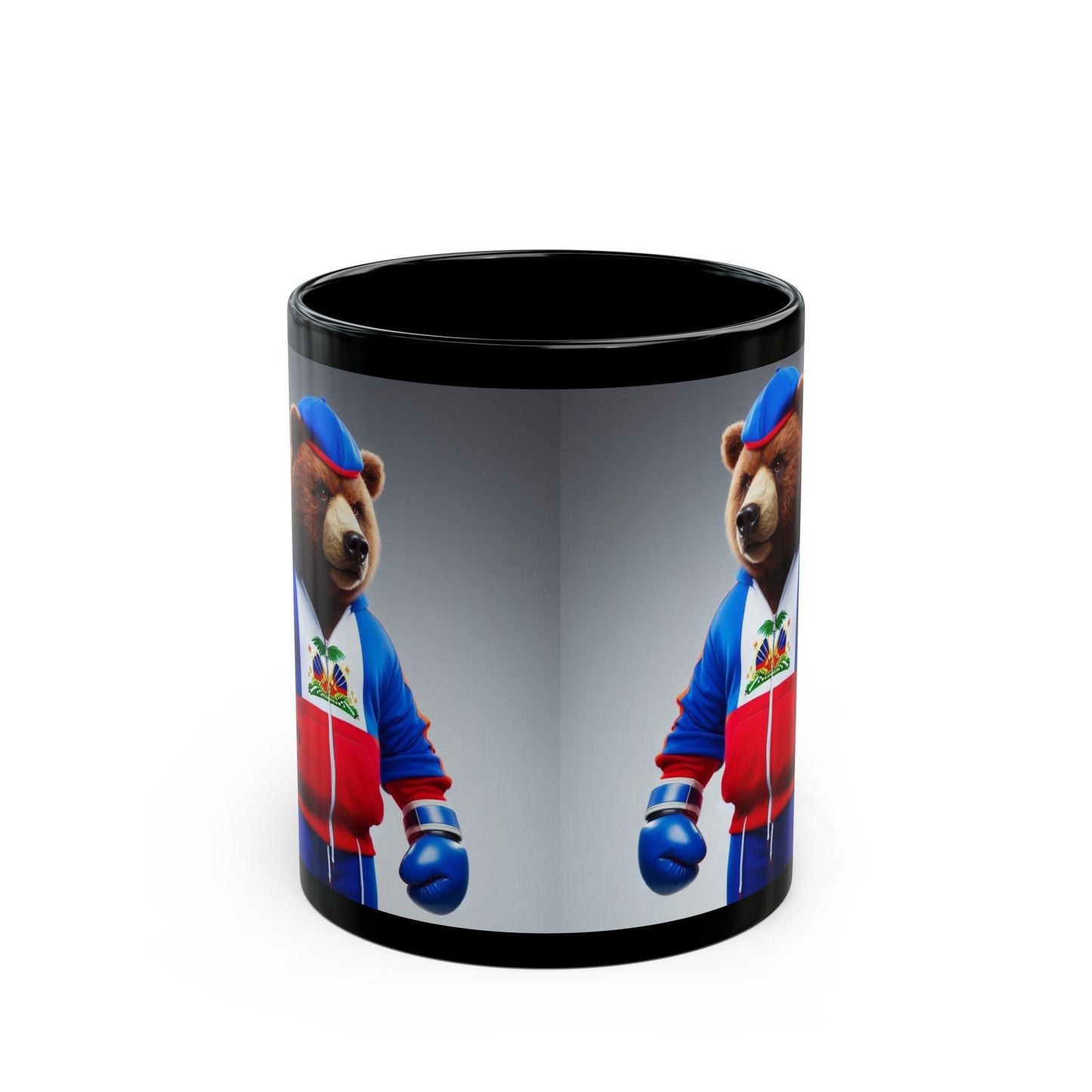 Boxer Bear Black Mug - Unique 11oz & 15oz Stylish Coffee Cup for Animal Lovers