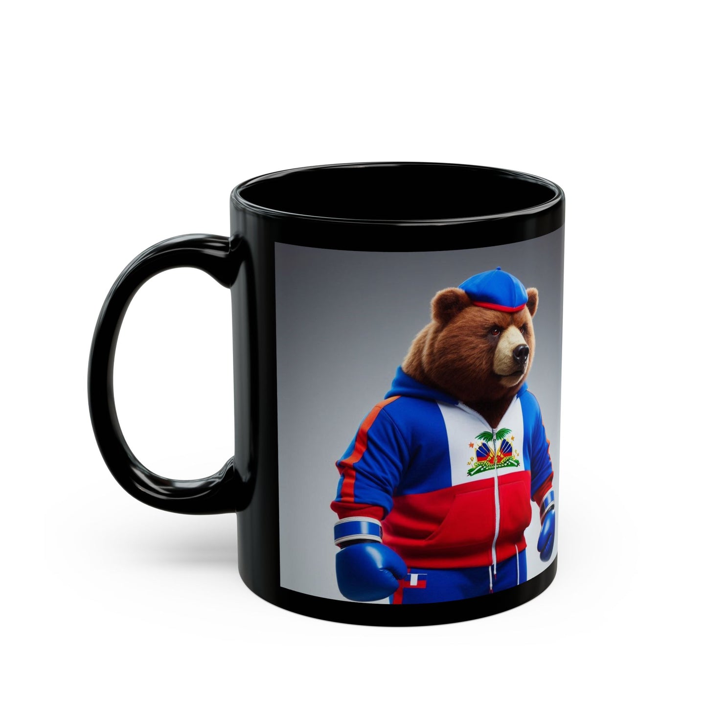 Boxer Bear Black Mug - Unique 11oz & 15oz Stylish Coffee Cup for Animal Lovers