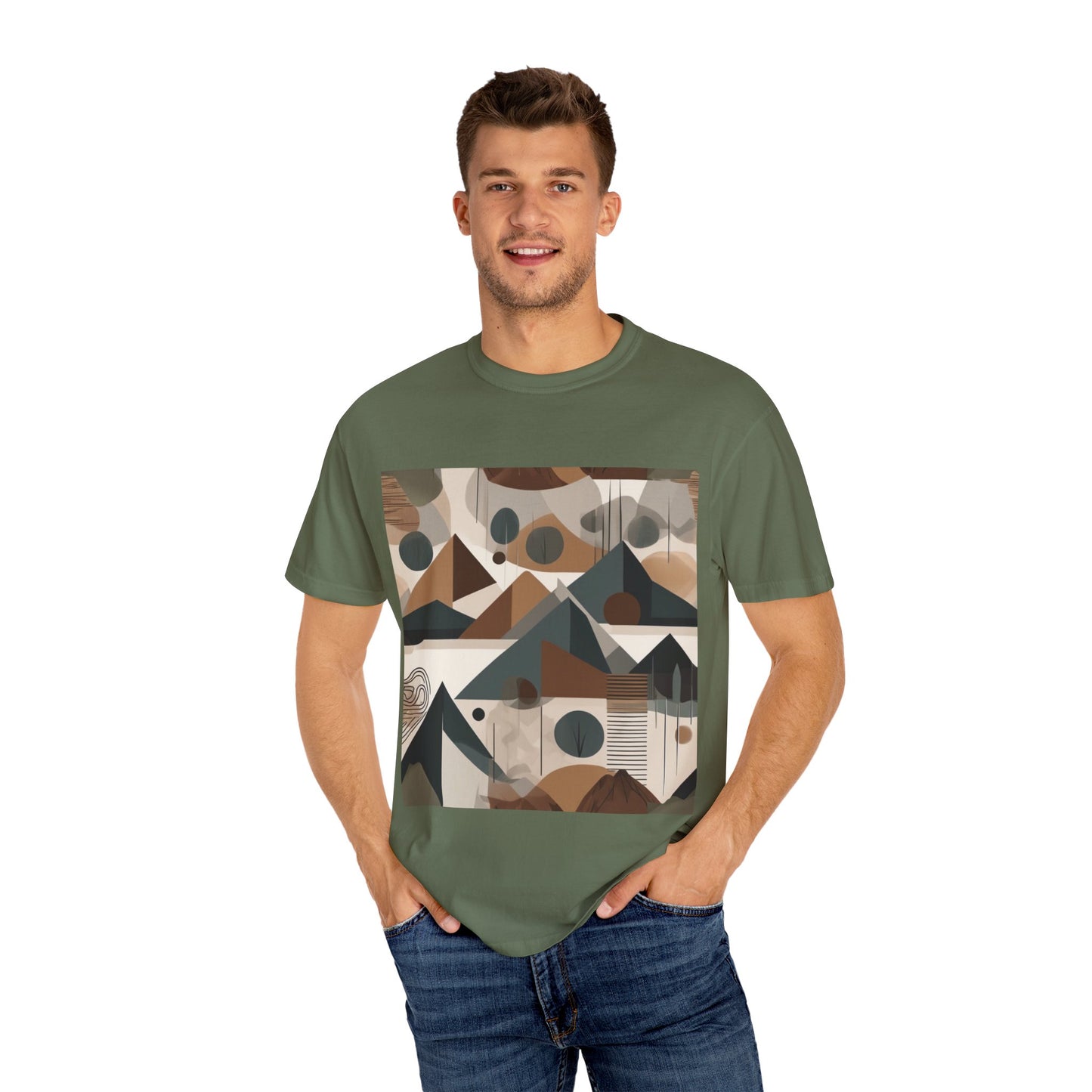 Mountain Adventure Unisex Garment-Dyed T-Shirt - Retro Art Design