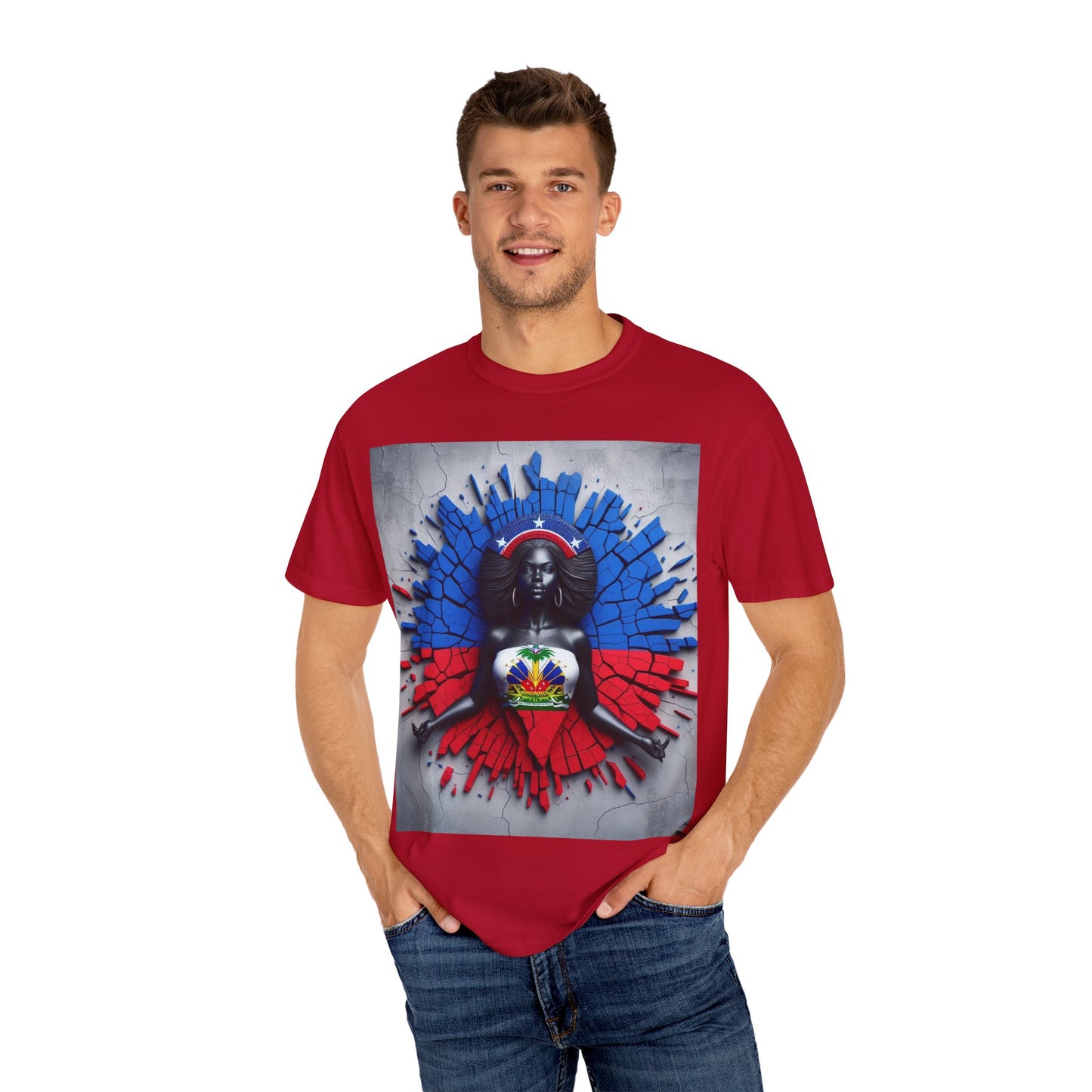 Haitian Pride Unisex Garment-Dyed T-Shirt