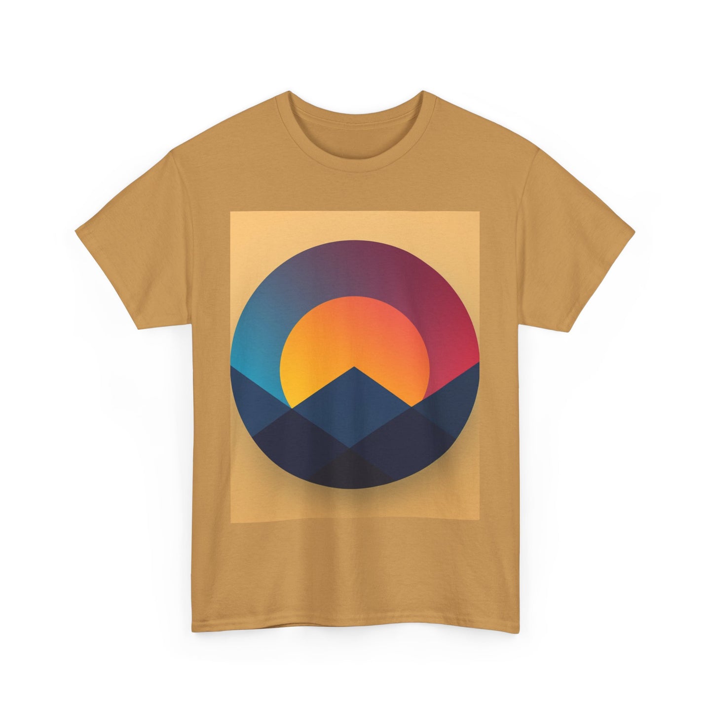 Retro Sunrise Mountain Unisex Heavy Cotton Tee