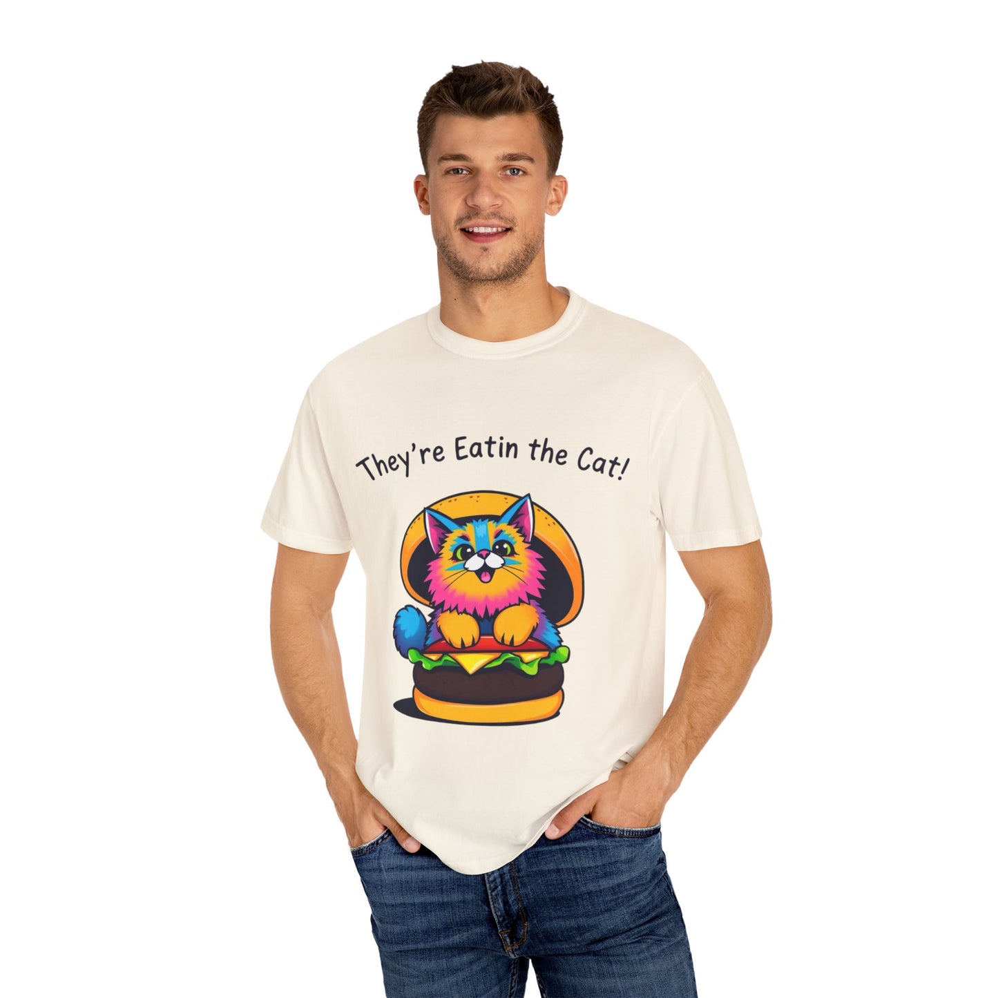 Humorous Cat Burger Unisex T-Shirt – Perfect for Cat Lovers!