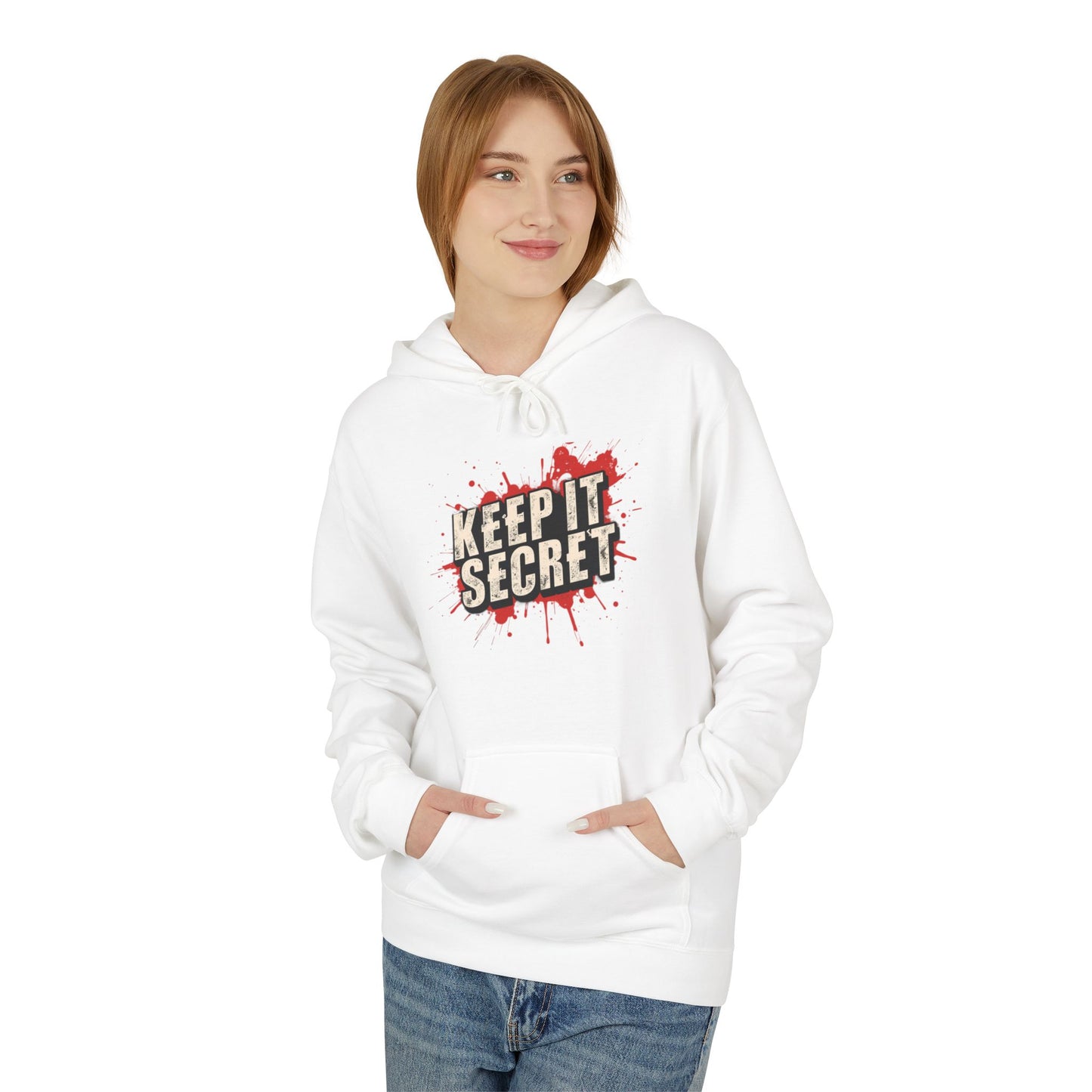 Keep It Secret Fleece Hoodie - Unisex Softstyle, Perfect for Casual Wear