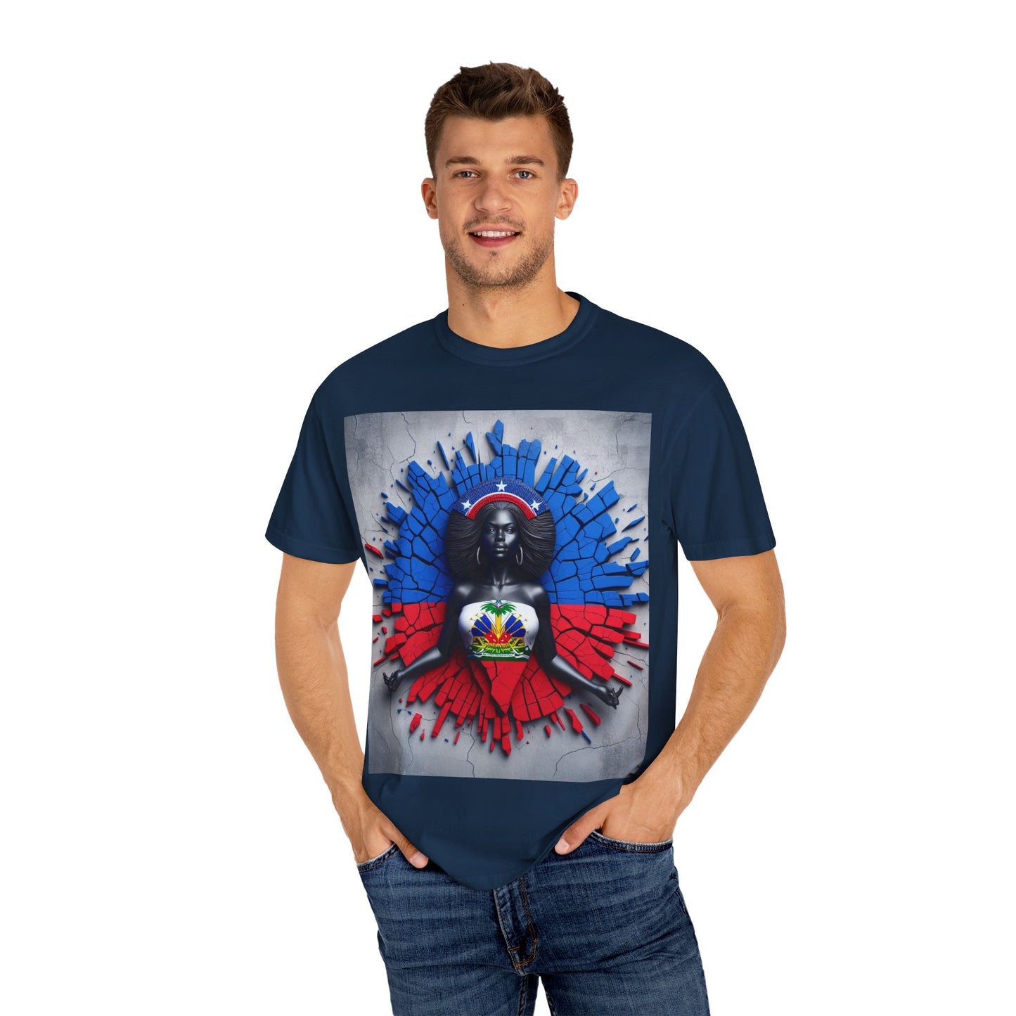 Haitian Pride Unisex Garment-Dyed T-Shirt