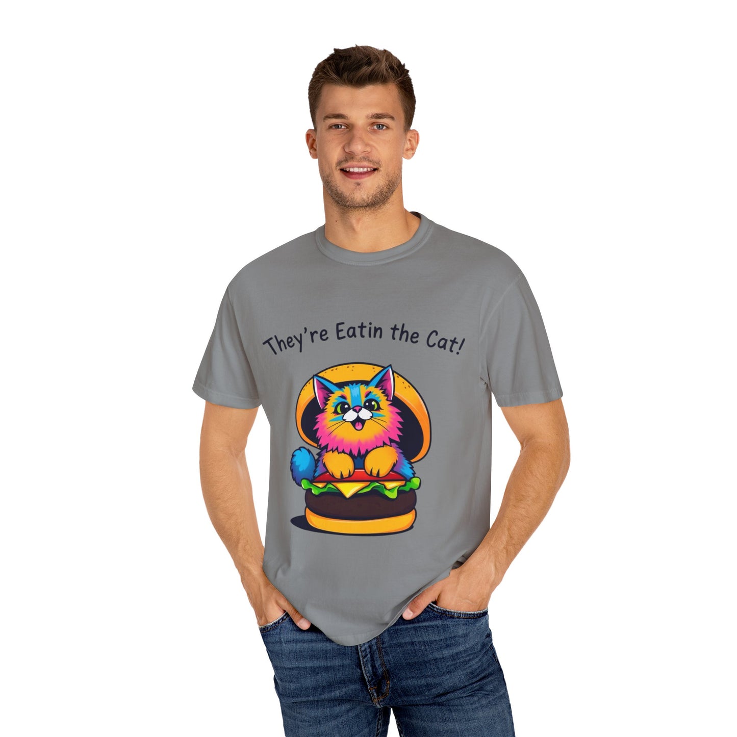 Humorous Cat Burger Unisex T-Shirt – Perfect for Cat Lovers!