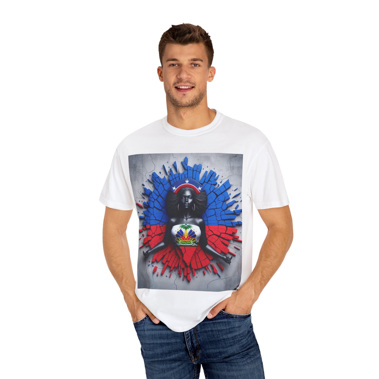 Haitian Pride Unisex Garment-Dyed T-Shirt