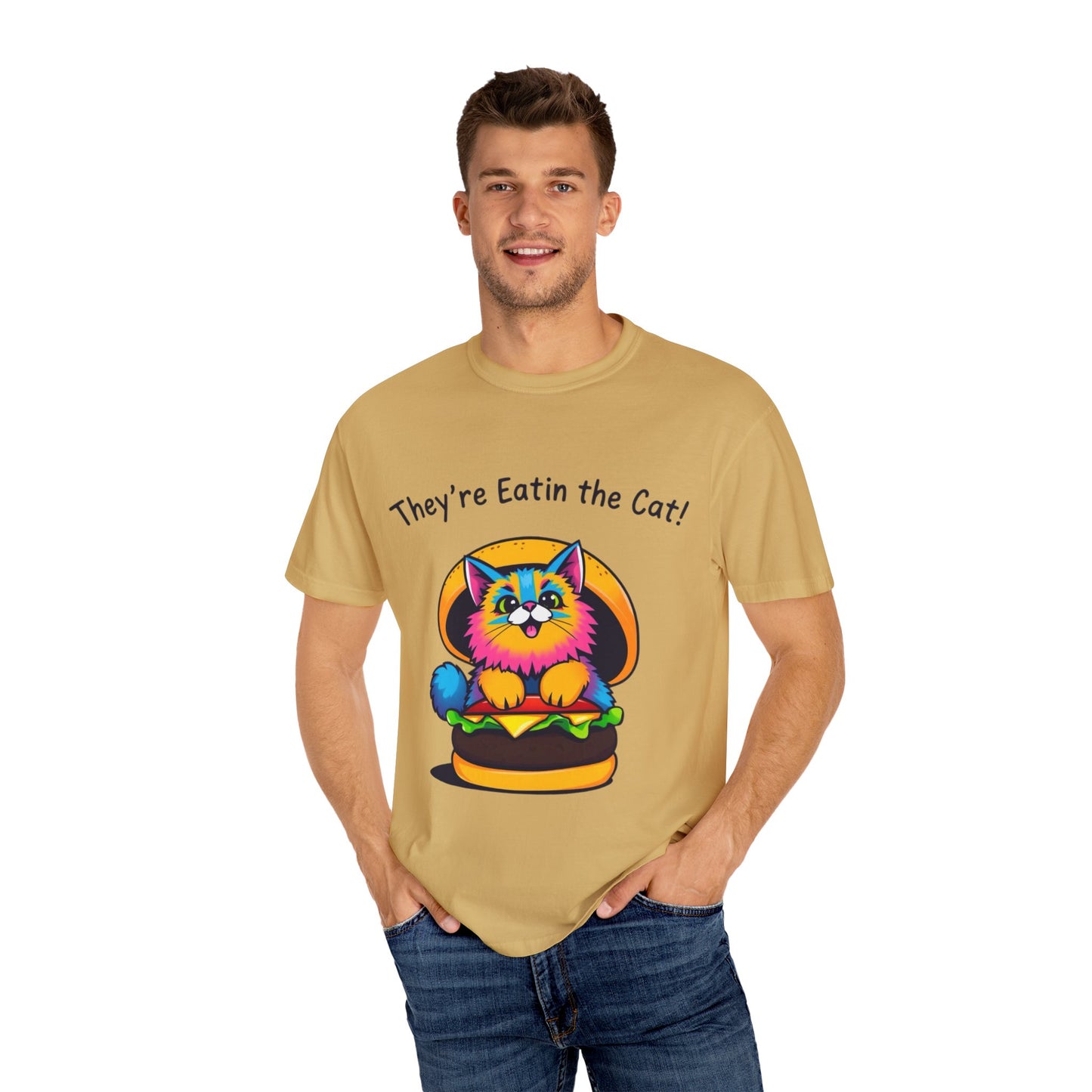 Humorous Cat Burger Unisex T-Shirt – Perfect for Cat Lovers!