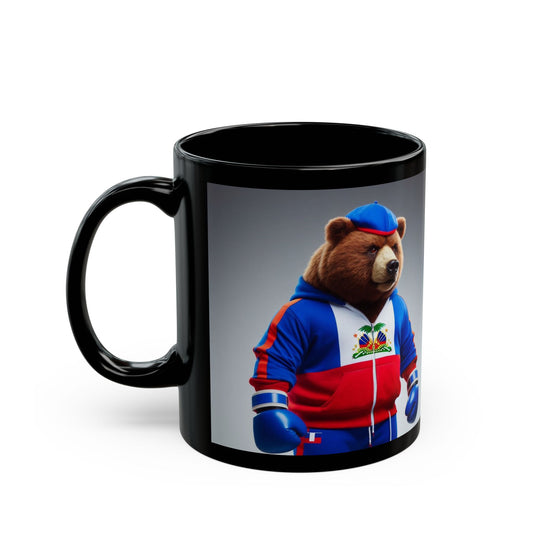 Boxer Bear Black Mug - Unique 11oz & 15oz Stylish Coffee Cup for Animal Lovers
