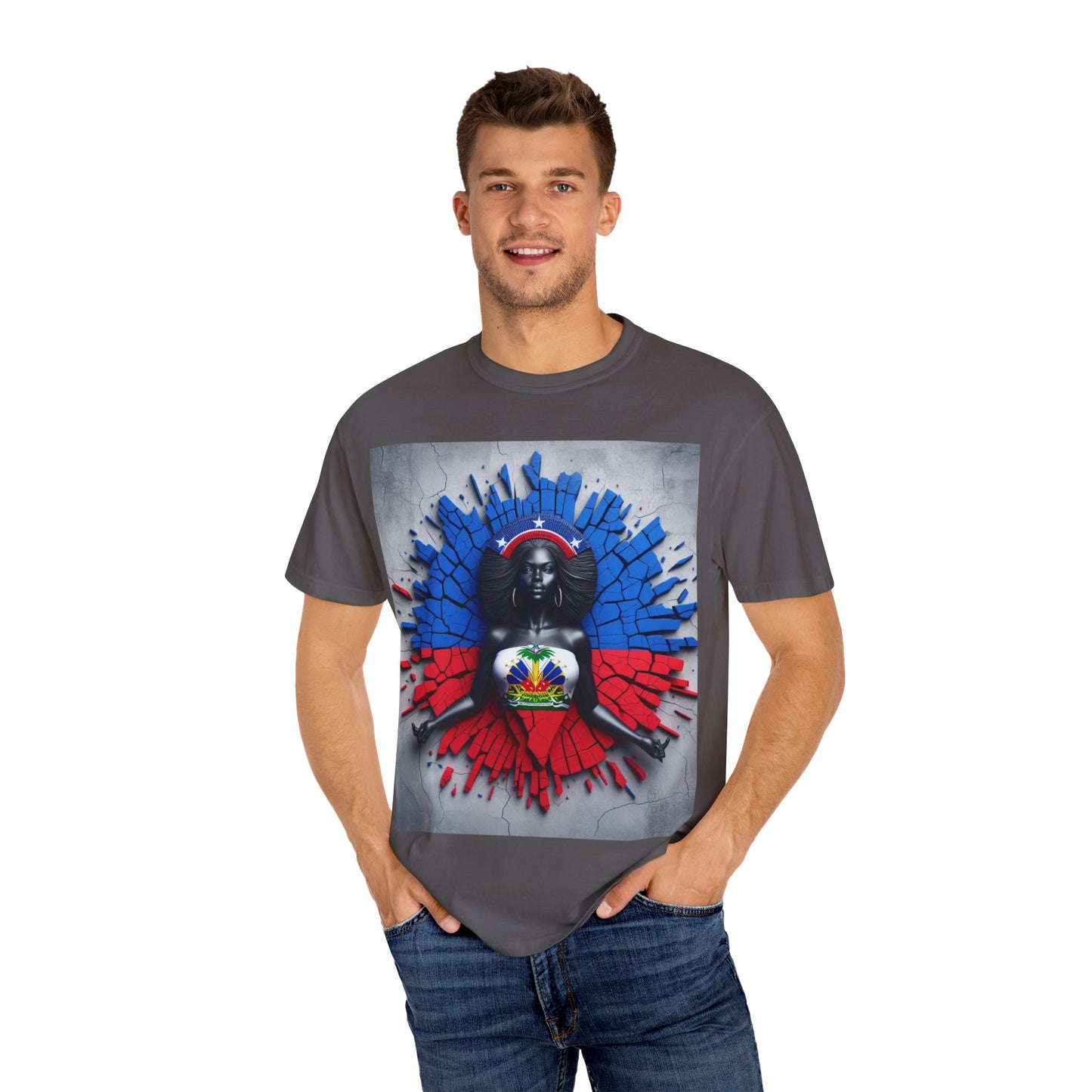 Haitian Pride Unisex Garment-Dyed T-Shirt