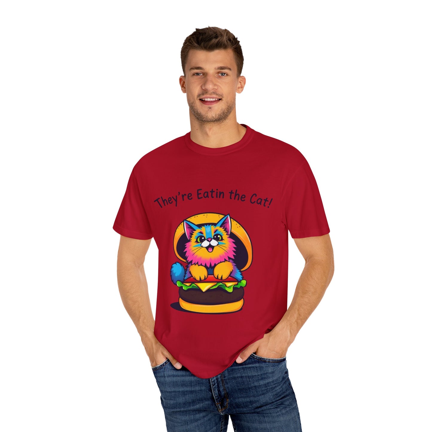 Humorous Cat Burger Unisex T-Shirt – Perfect for Cat Lovers!