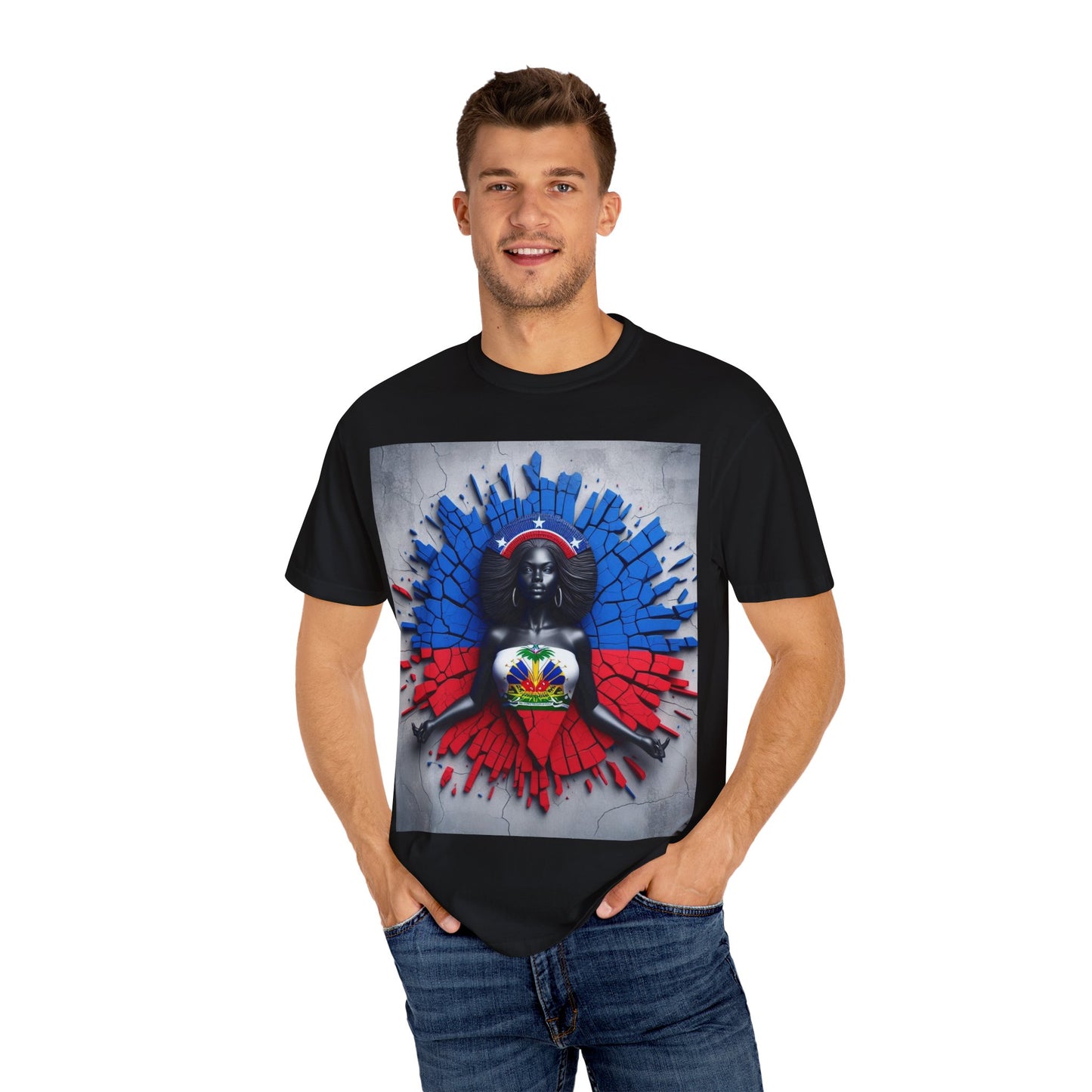 Haitian Pride Unisex Garment-Dyed T-Shirt