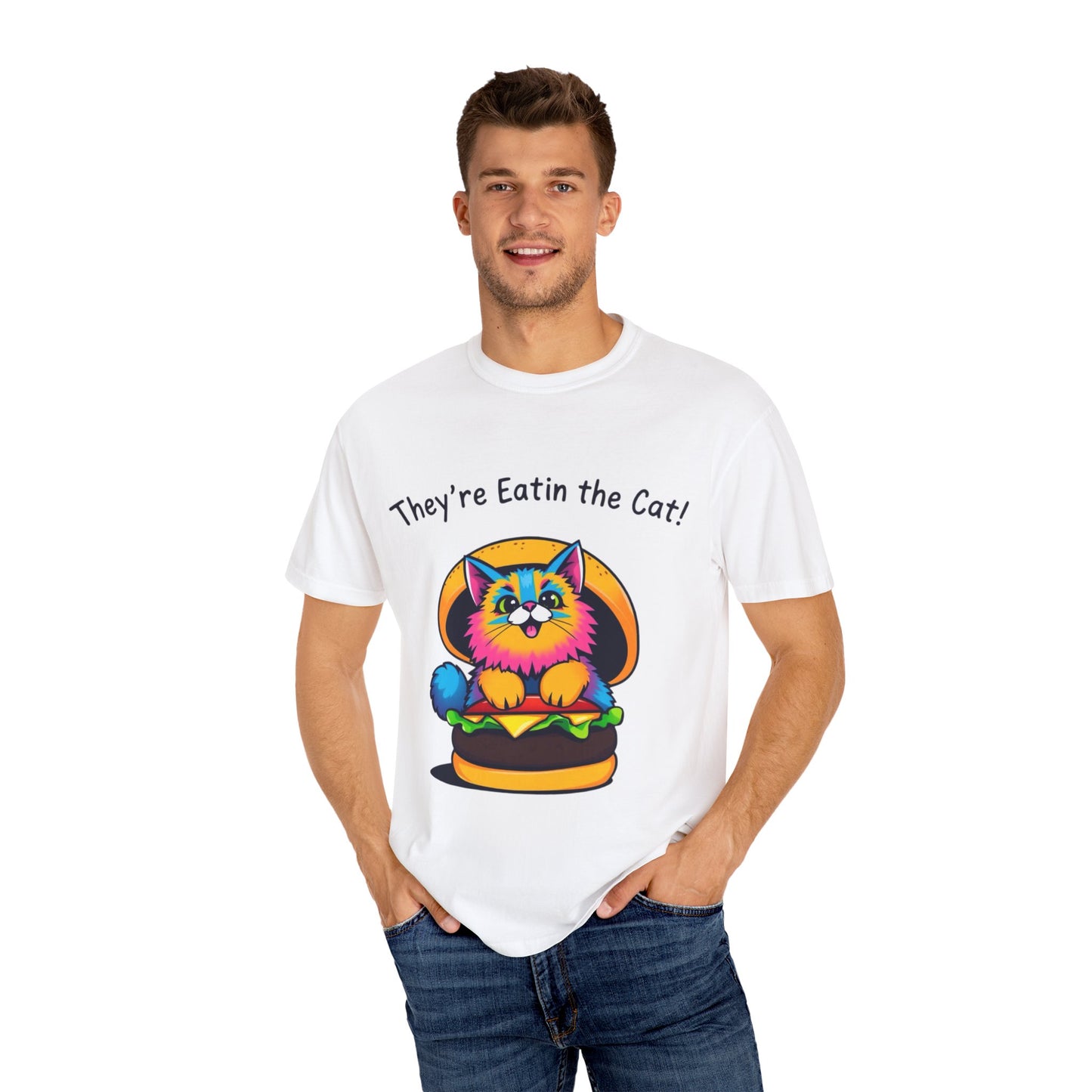 Humorous Cat Burger Unisex T-Shirt – Perfect for Cat Lovers!